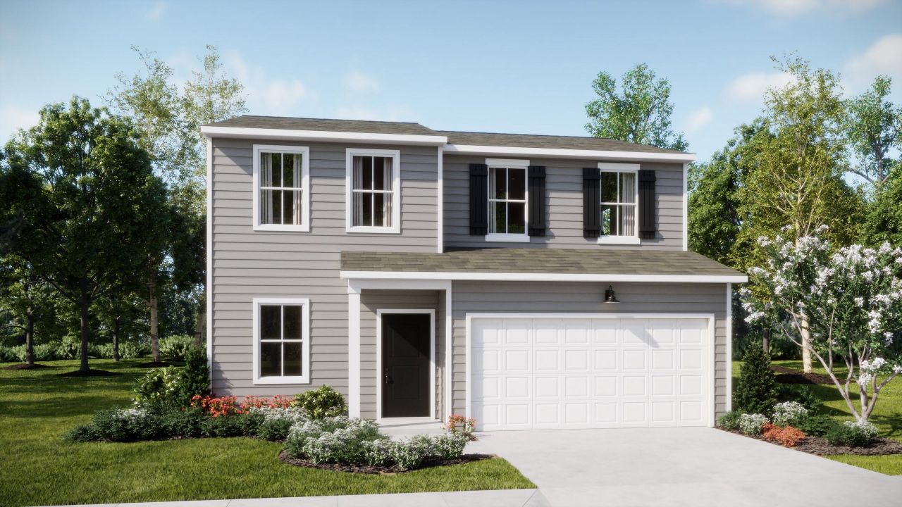 Front exterior of a new home in Cypress Preserve, Moncks Corner, SC, highlighting curb appeal (Image 2).