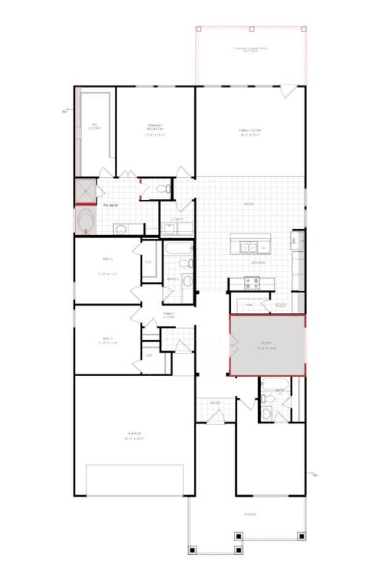 2D floor plan layout of this home in Trinity Grove, Spring, TX (Image 2).
