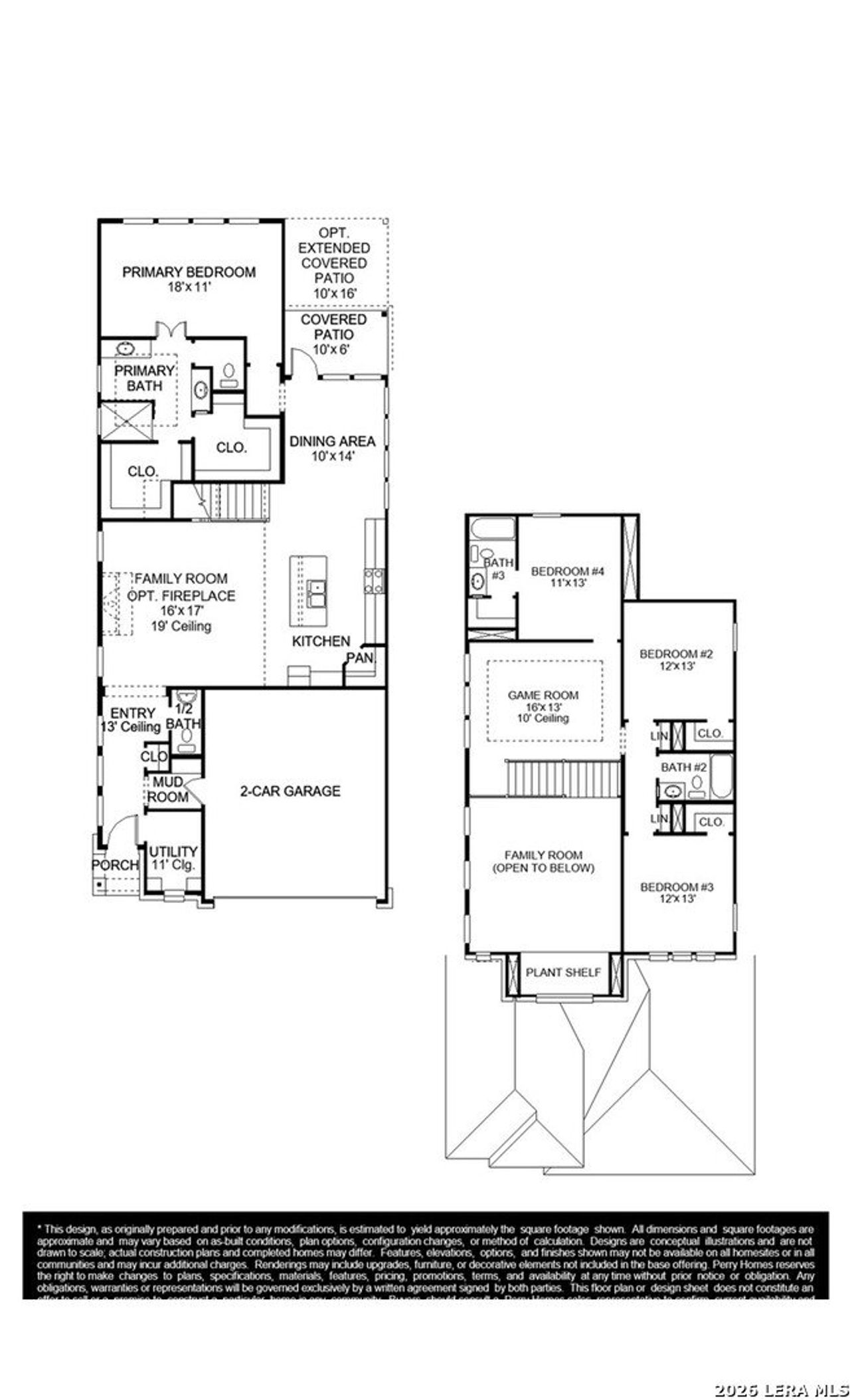 2D floor plan layout of this home in The Parklands, Schertz, TX (Image 2).