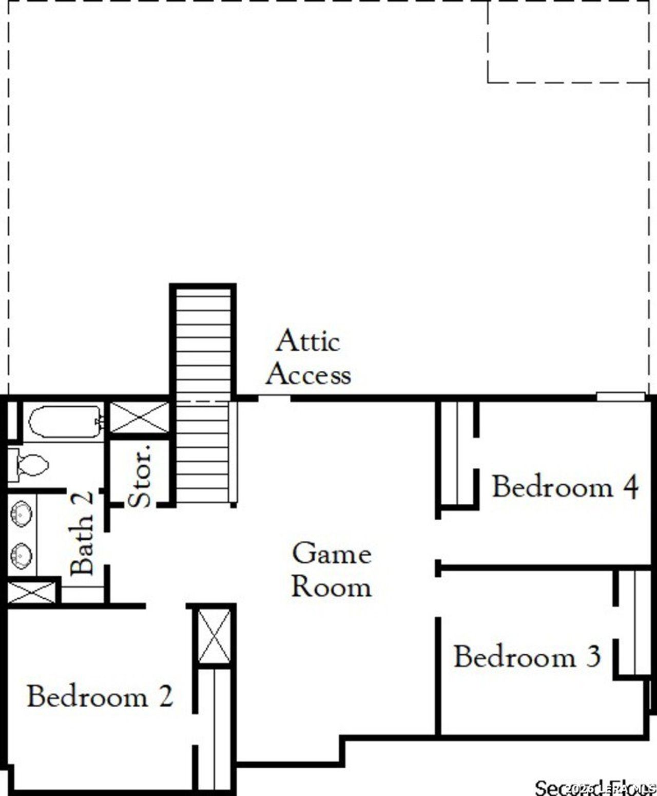 2D floor plan layout of this home in Hickory Ridge, Elmendorf, TX (Image 2).