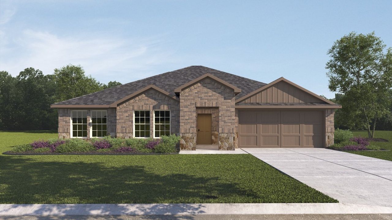 Representative exterior photo of a completed home built from the Calgary by D.R. Horton in Fireside by the Lake, Garland, TX (Image 2).