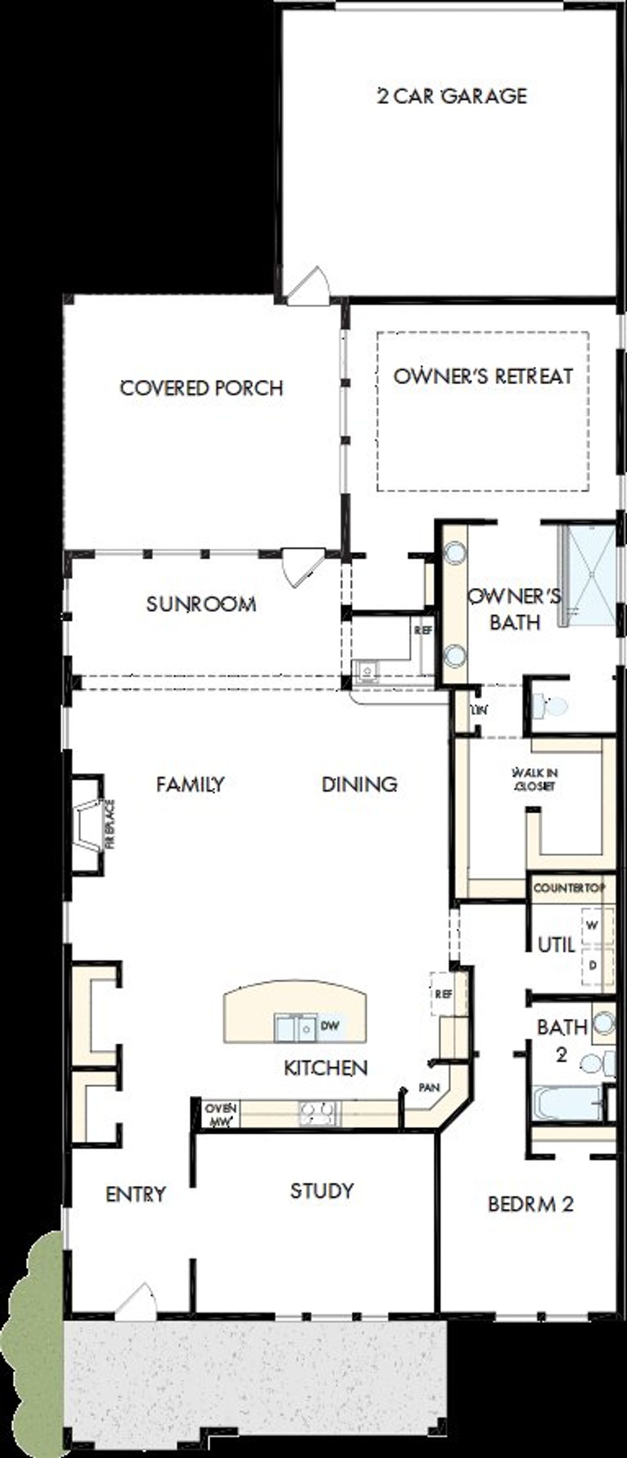 2D floor plan layout of this home in Elements at Viridian - Traditional Series, Arlington, TX (Image 2). 2D floor plan layout of this home in Elements at Viridian - Traditional Series, Arlington, TX (Image 2).