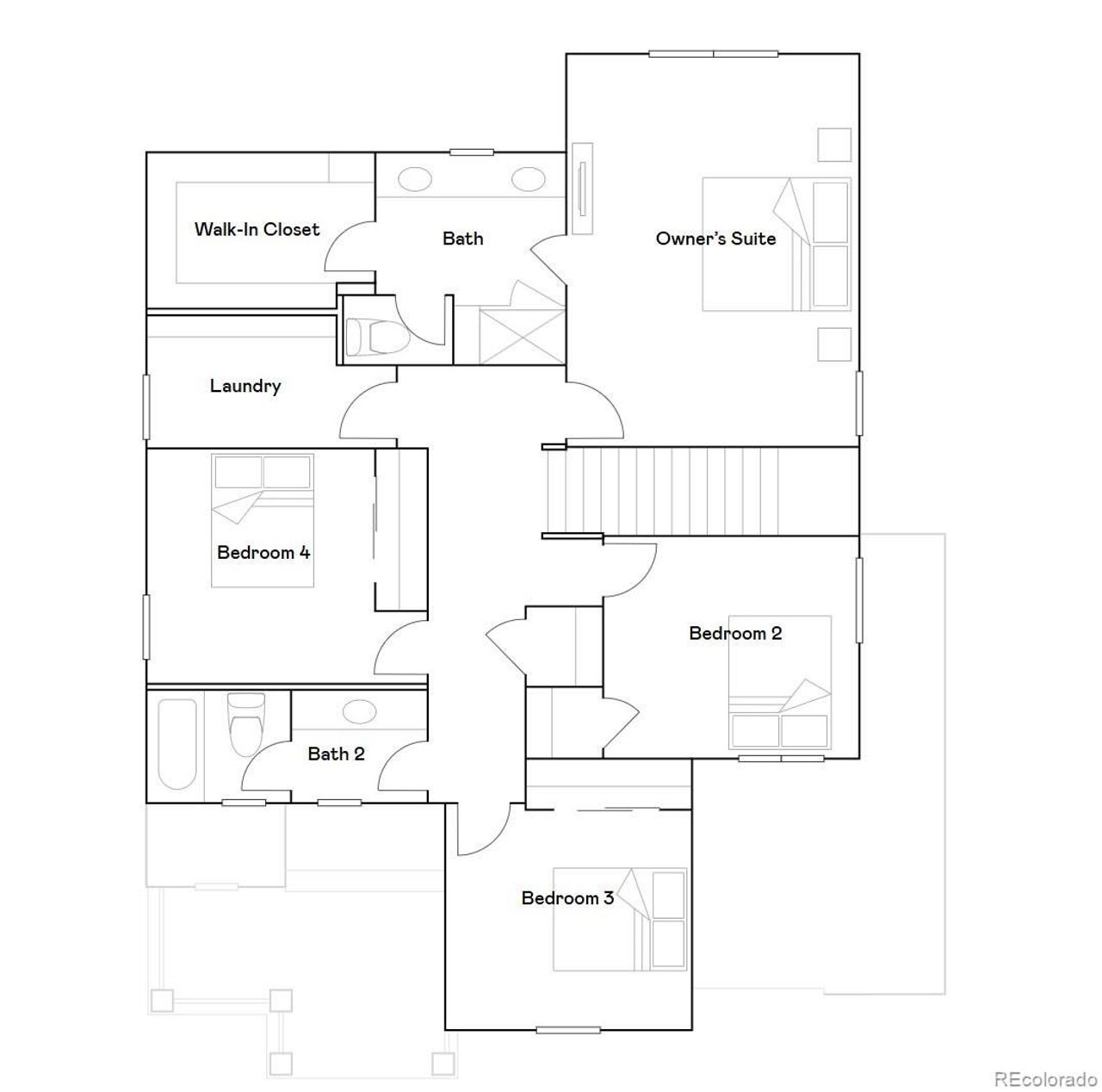 2D floor plan layout of this home in Timber Lark, Fort Collins, CO (Image 2).