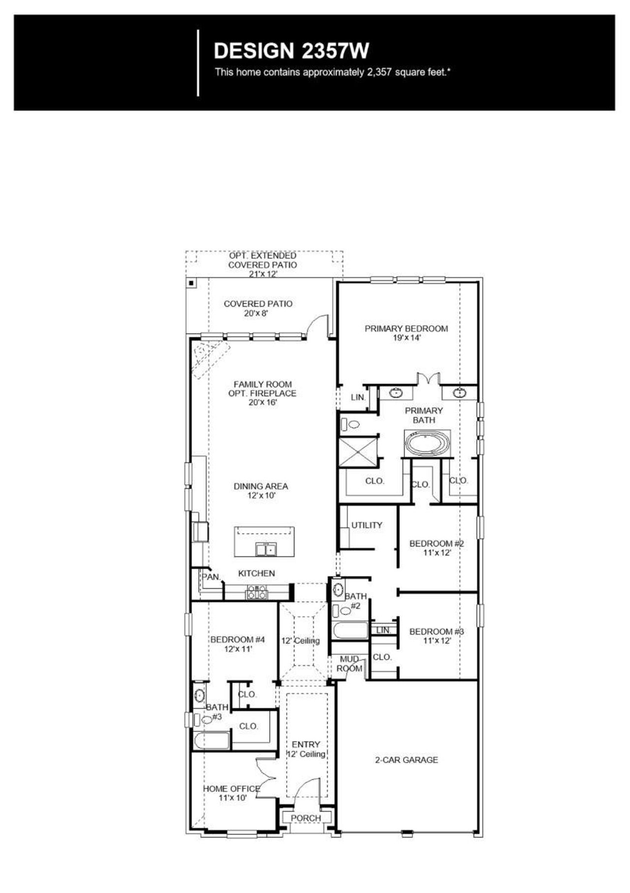 2D floor plan layout of this home in Woodhavyn, Magnolia, TX (Image 2).