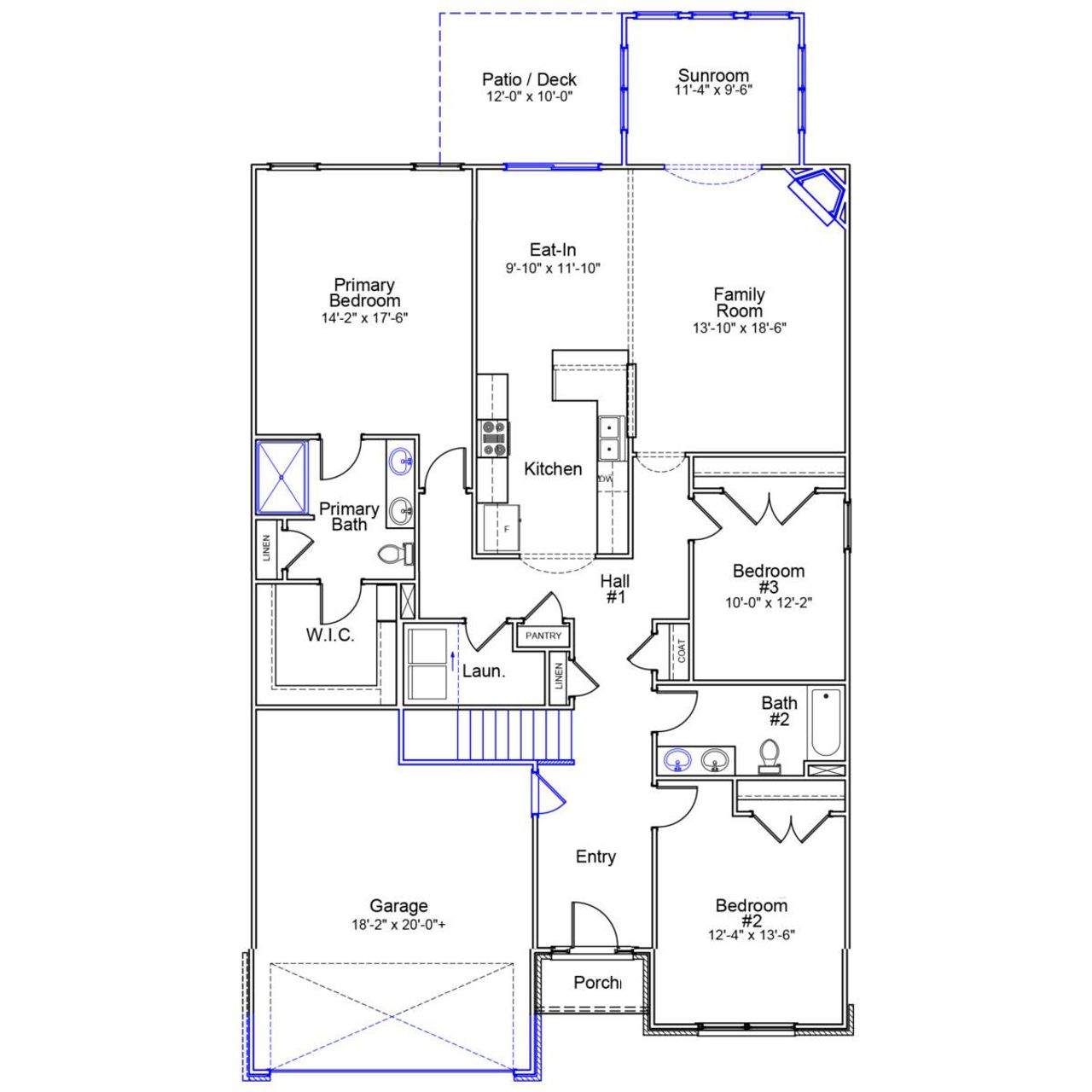 2D floor plan layout of this home in Meadow Valley, High Point, NC (Image 2).