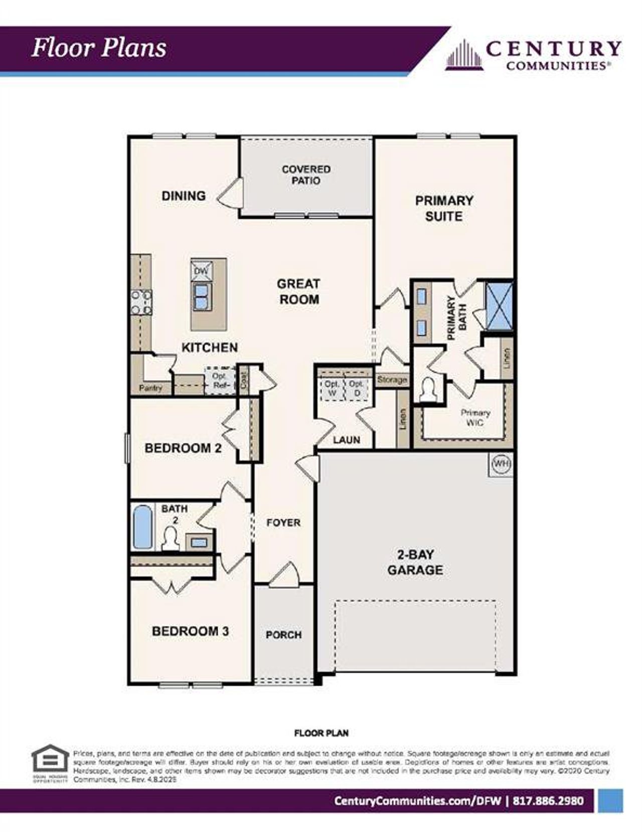 2D floor plan layout of this home in Sperling Farms, Ferris, TX (Image 2).