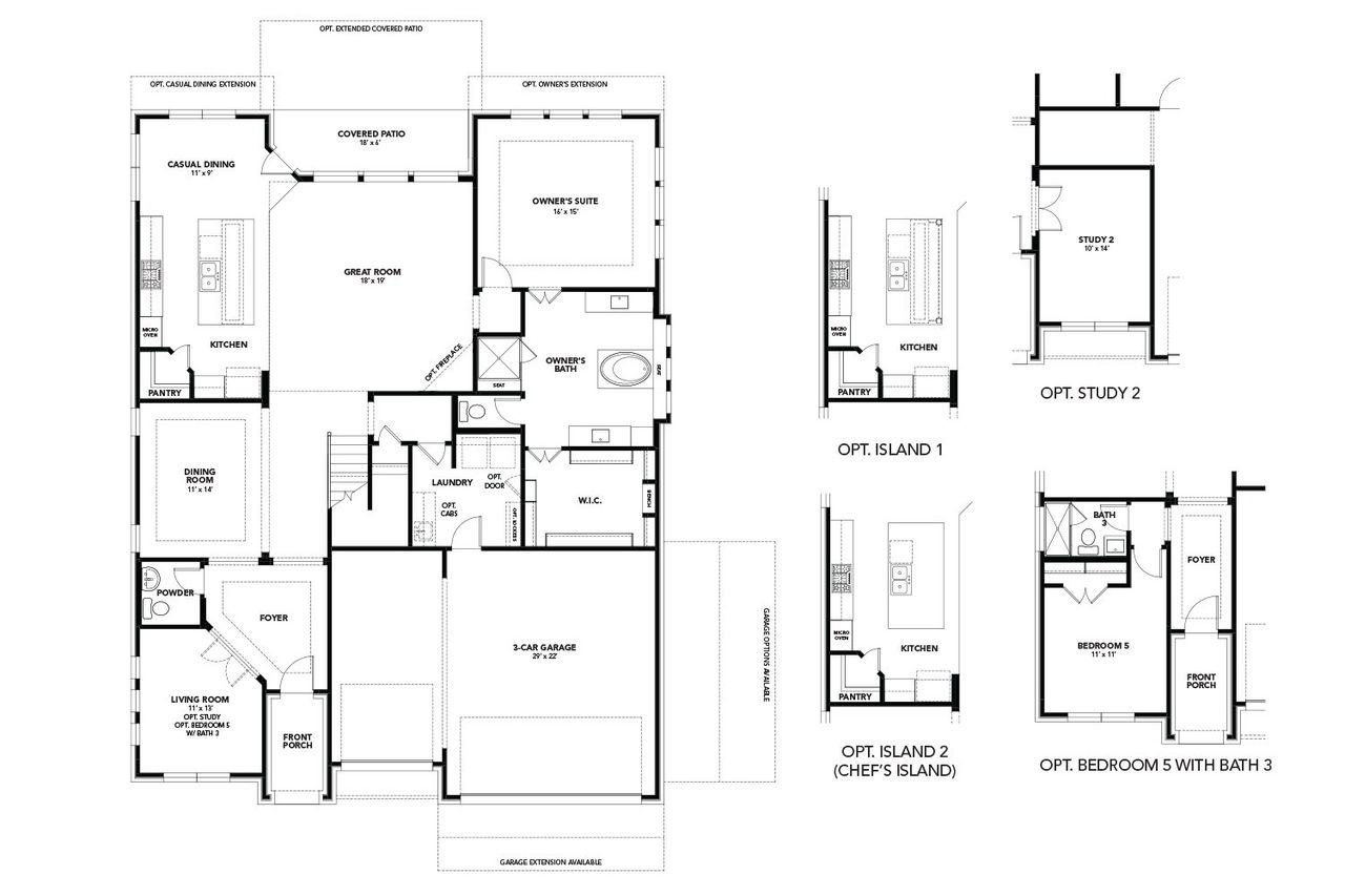 2D floor plan layout of this home in Westside Preserve Classic, Midlothian, TX (Image 2).