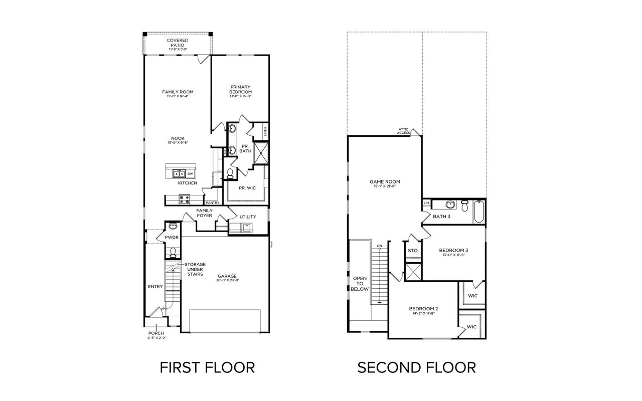 2D floor plan layout of this home in Sorella, Tomball, TX (Image 2).