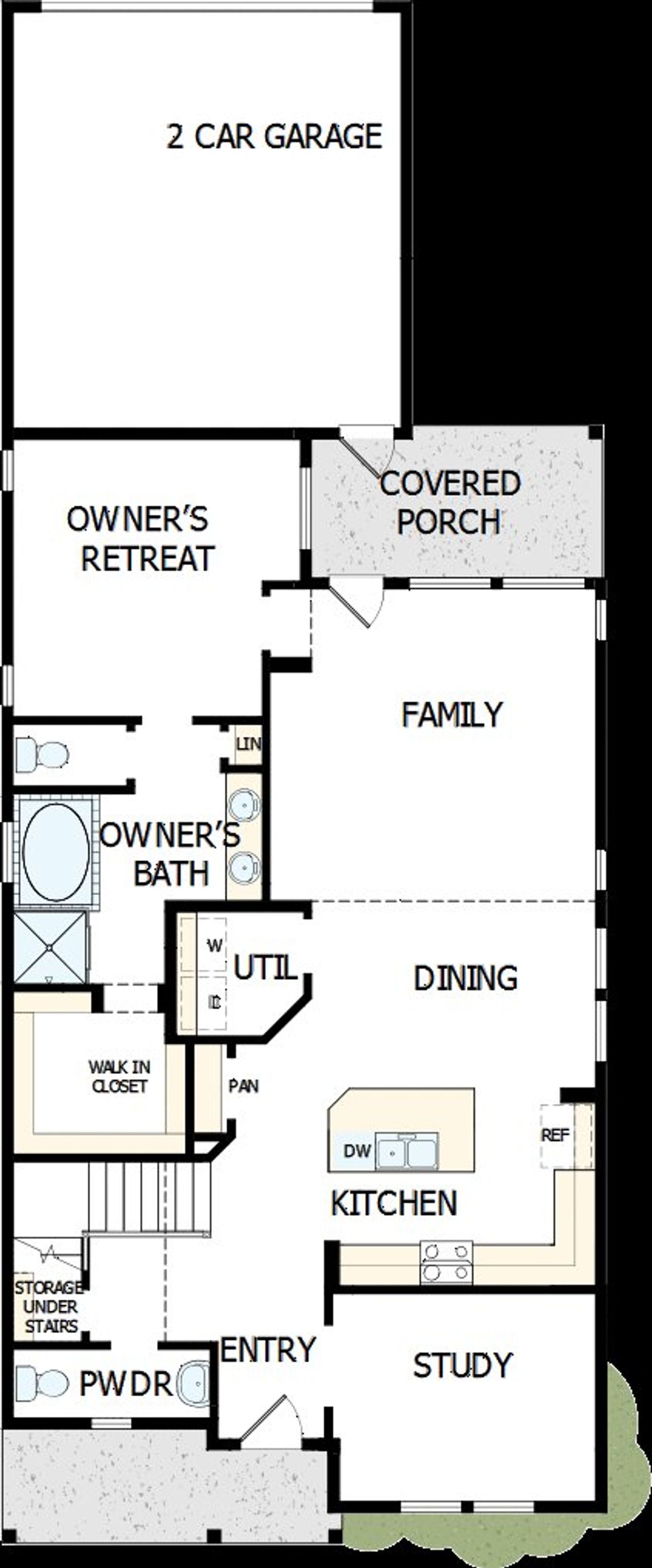 2D floor plan layout of this home in Elyson 40', Katy, TX (Image 2).