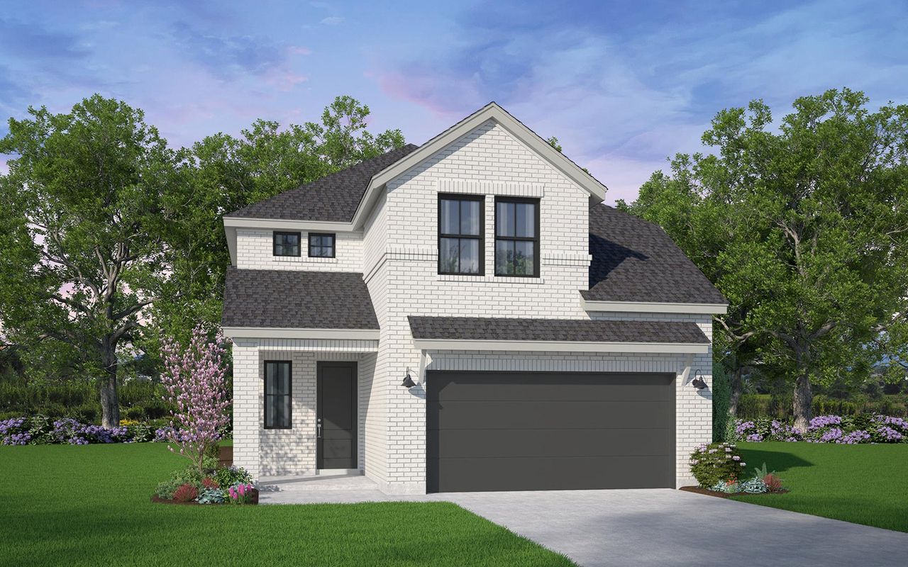 Representative exterior photo of a completed home built from the Harverford by Brookfield Residential in Elyson, Katy, TX (Image 2).