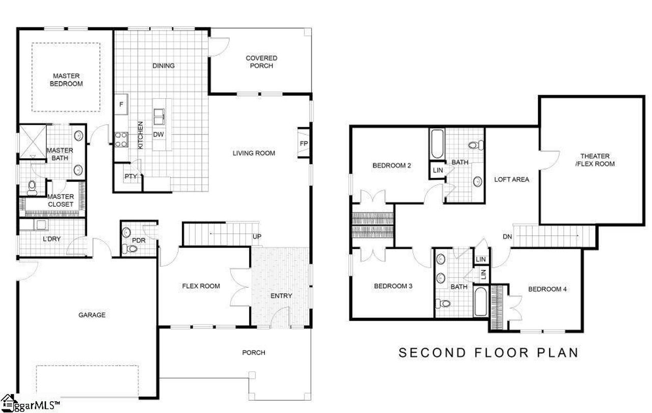 2D floor plan layout of this home in Walker's Pointe, Anderson, SC (Image 2). 2D floor plan layout of this home in Walker's Pointe, Anderson, SC (Image 2).