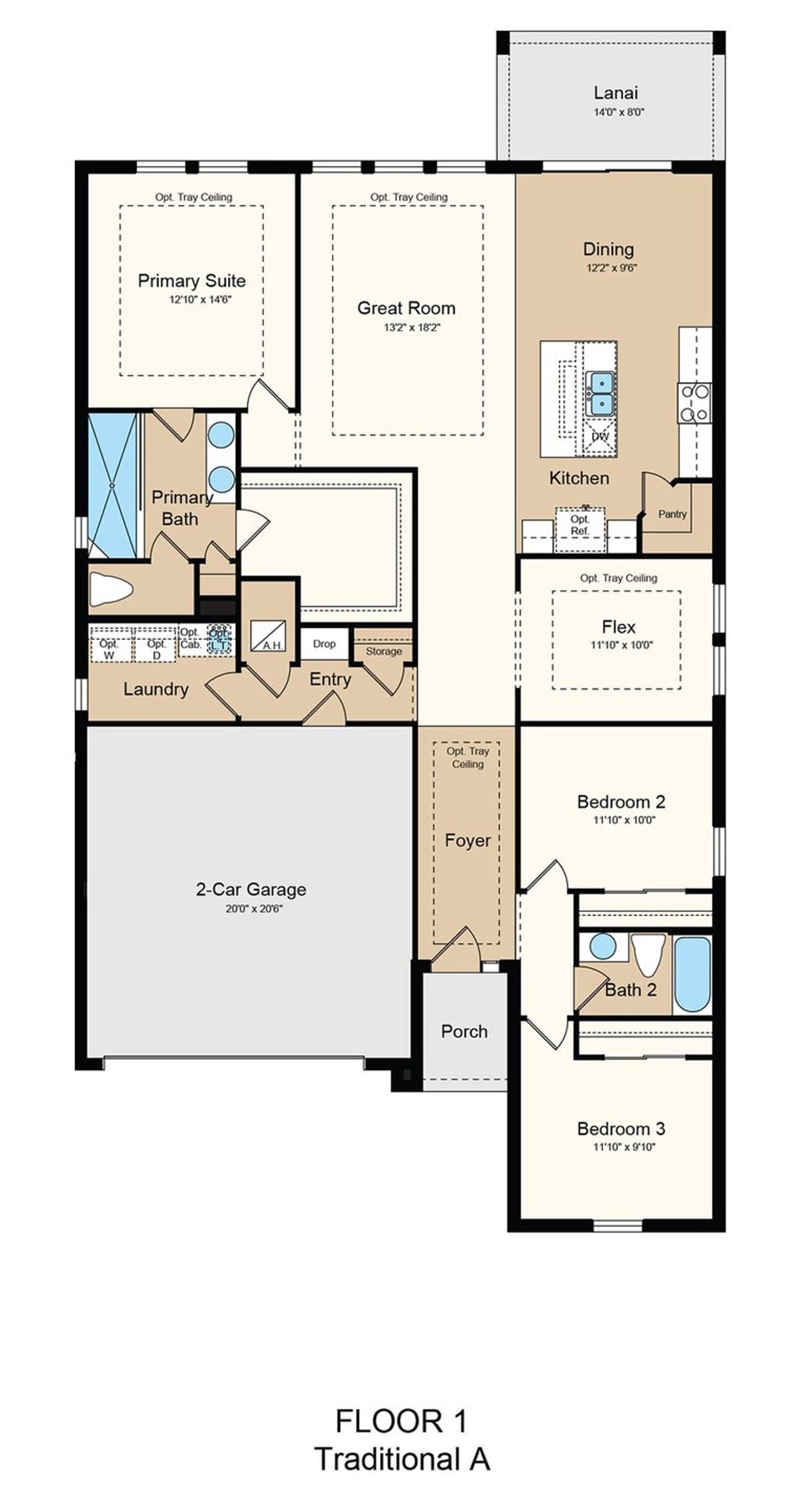 2D floor plan layout of this home in Skye Ranch Community Group Page, Sarasota, FL (Image 2).