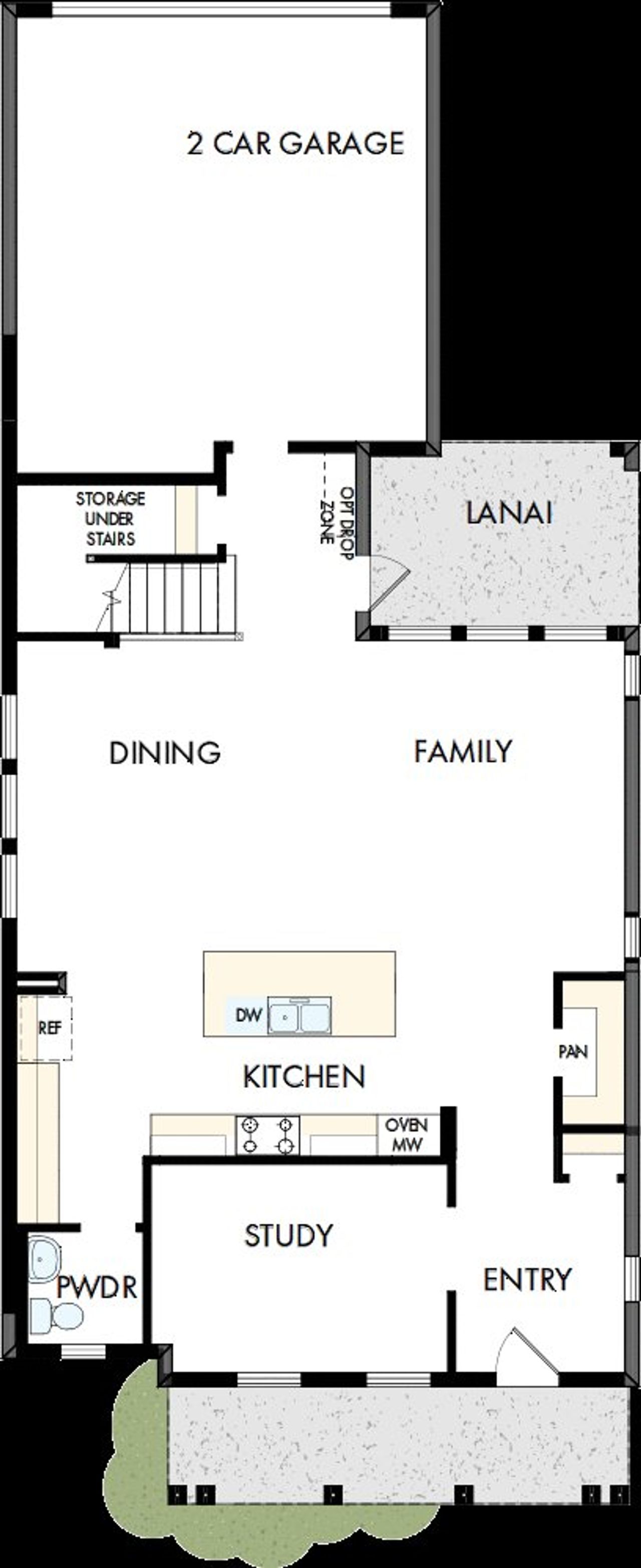 2D floor plan layout of this home in Emerald Landing at Waterside at Lakewood Ranch – Cottage Series, Sarasota, FL (Image 2).