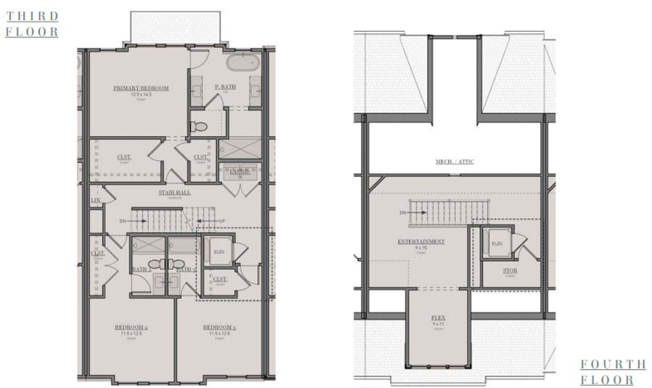 2D floor plan layout for the The Briar End by Hopper Communities in The Nolen Townes, Charlotte, NC (Image 2).