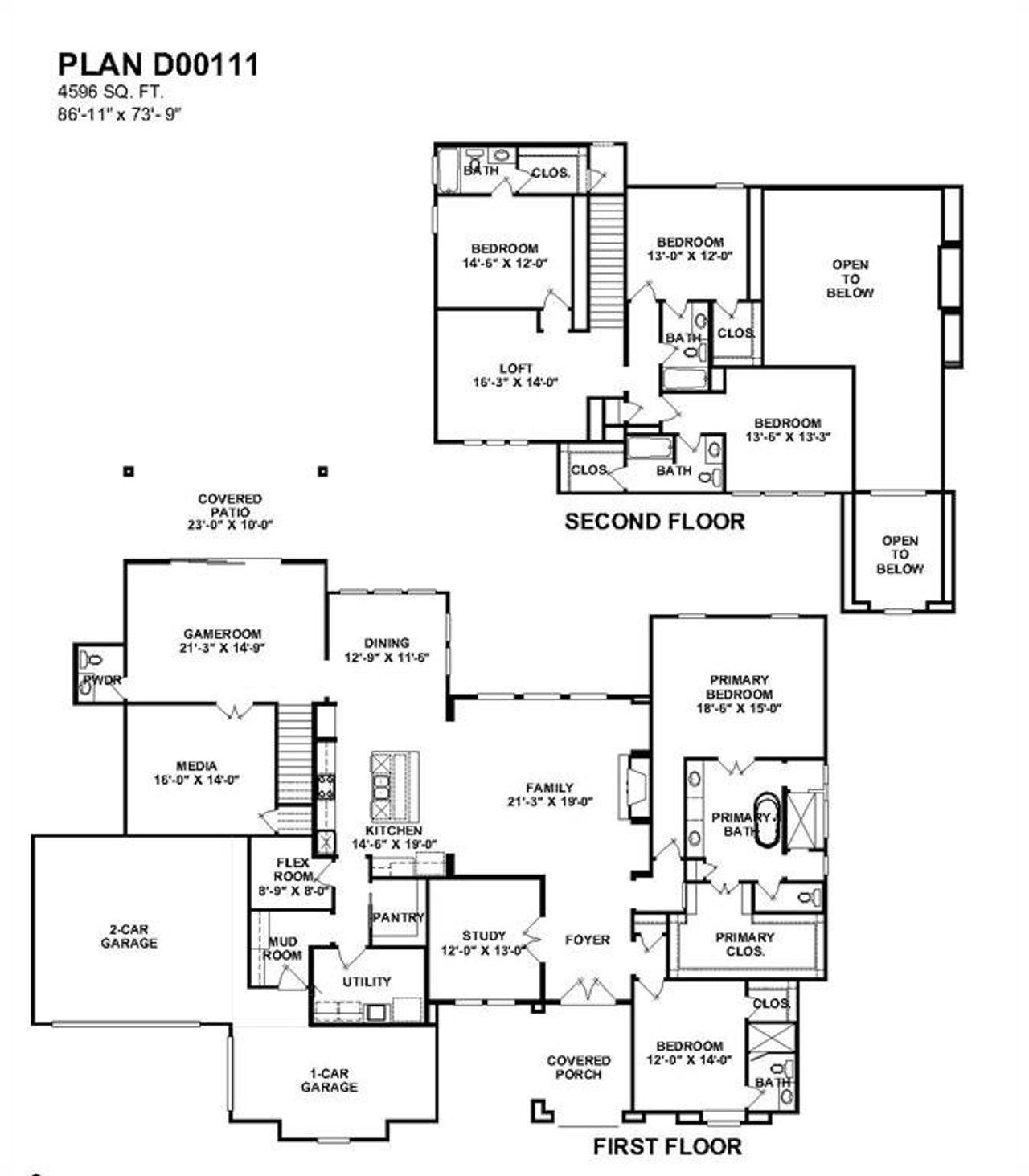 2D floor plan layout of this home in Chapel View, Heath, TX (Image 2).