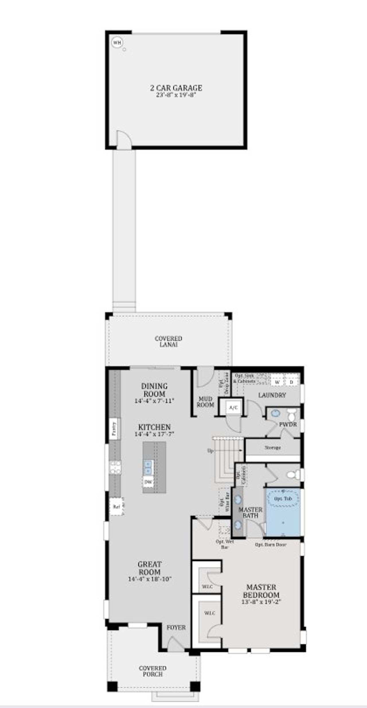2D floor plan layout for the Mercer by Dream Finders Homes in Weslyn Park at Sunbridge (Craft Homes), St. Cloud, FL (Image 2). 2D floor plan layout for the Mercer by Dream Finders Homes in Weslyn Park at Sunbridge (Craft Homes), St. Cloud, FL (Image 2).