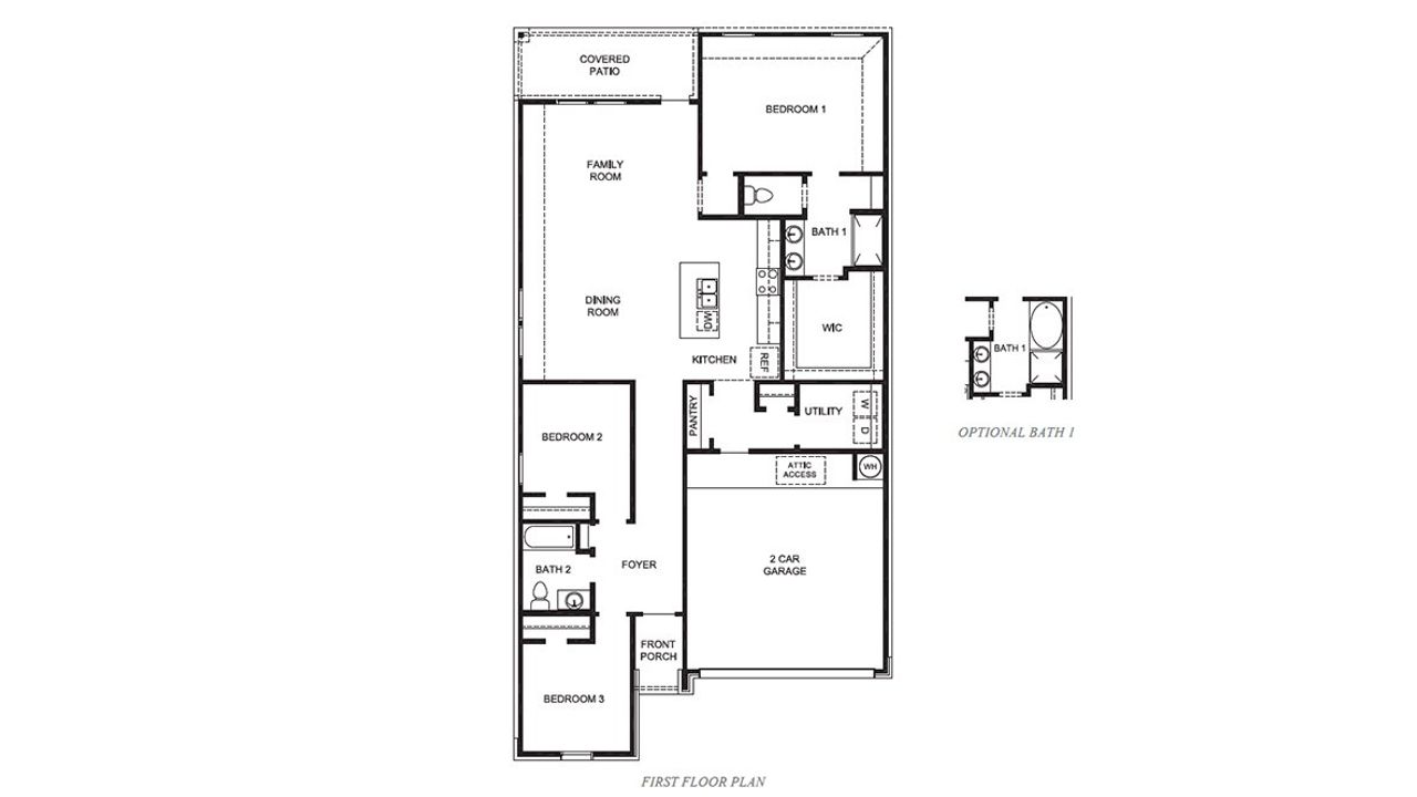 2D floor plan layout of this home in Sorrento, Richmond, TX (Image 2).