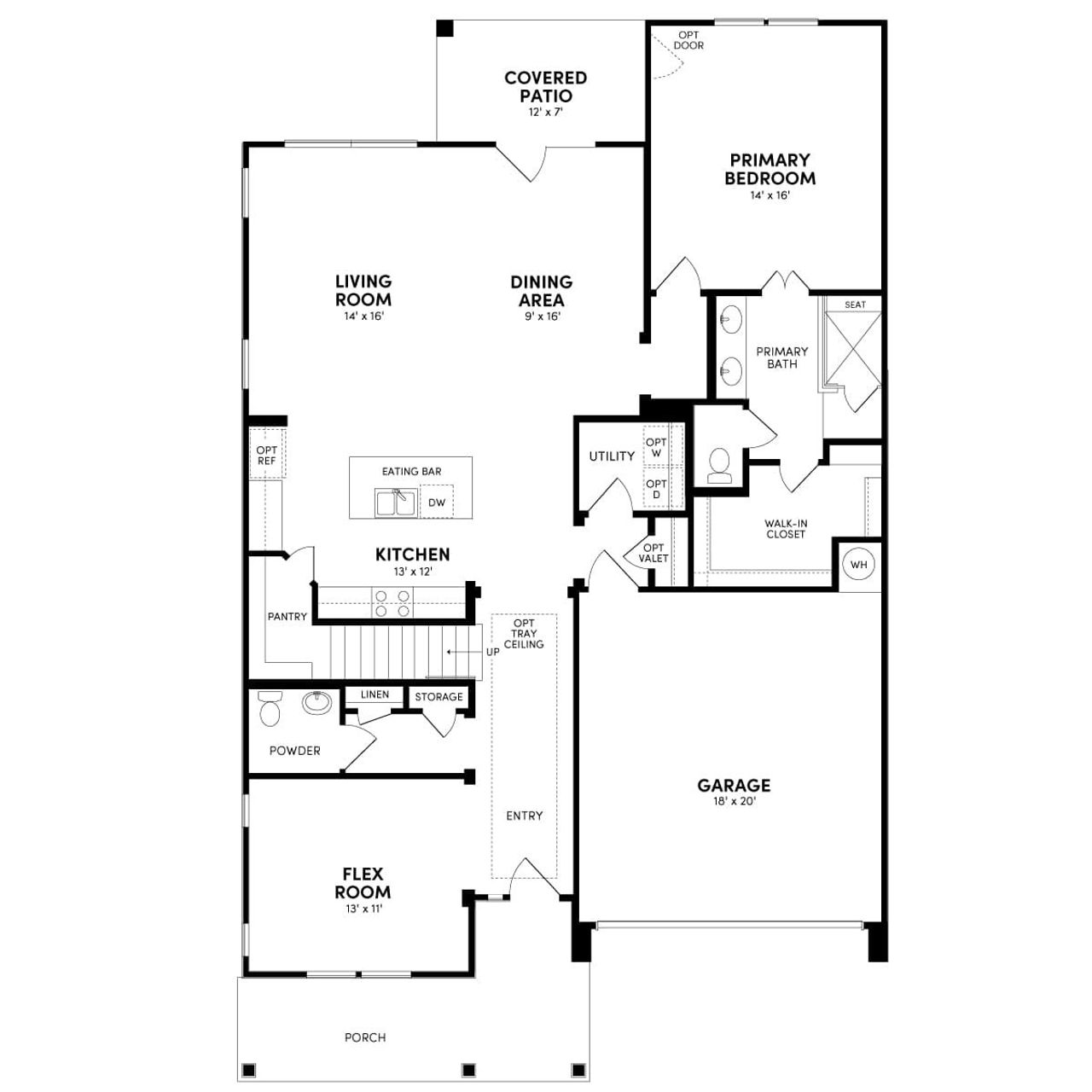 2D floor plan layout of this home in Easton Park, Austin, TX (Image 2). 2D floor plan layout of this home in Easton Park, Austin, TX (Image 2).