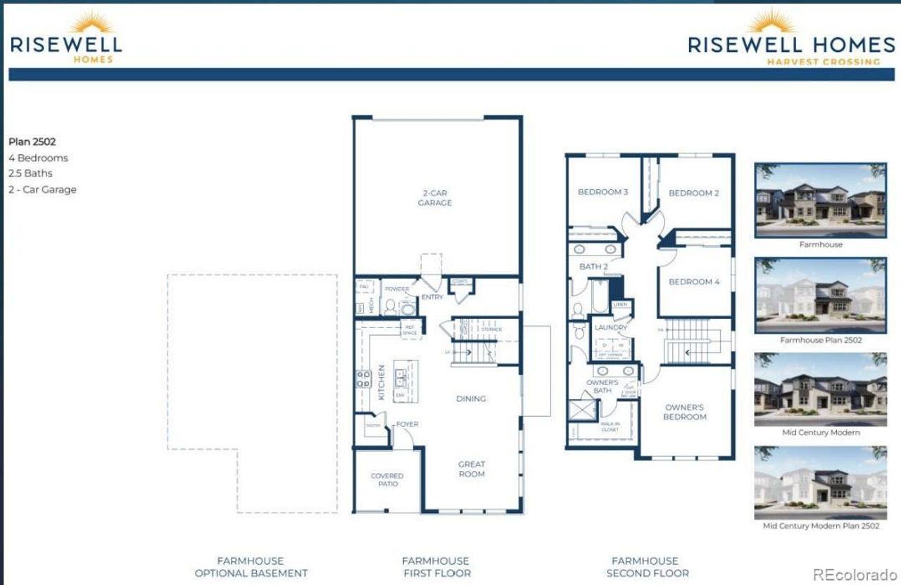 2D floor plan layout of this home in Harvest Crossing, Aurora, CO (Image 2).