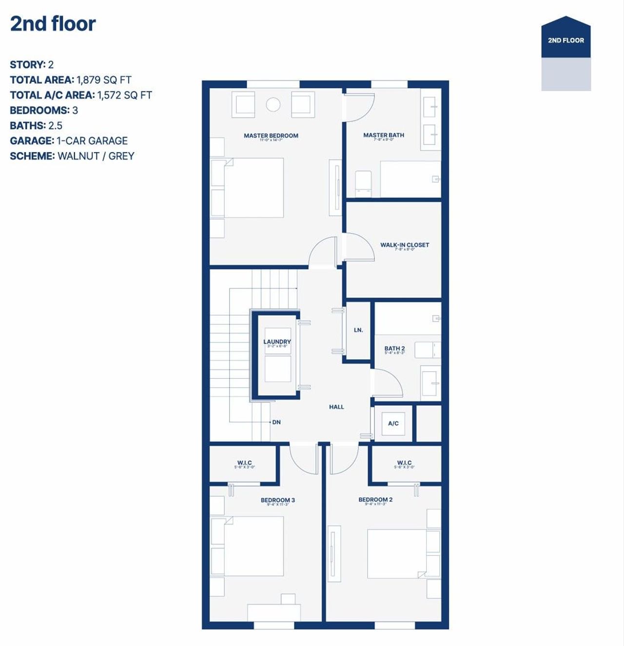 2D floor plan layout for the Gloria by Bluenest Development in K-Legacy, Miami, FL (Image 2).
