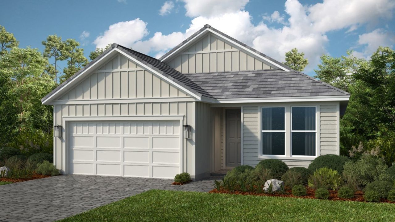 Representative exterior photo of a completed home built from the Fontanna by Taylor Morrison in Esplanade at St. Marys, St. Marys, GA (Image 2). Representative exterior photo of a completed home built from the Fontanna by Taylor Morrison in Esplanade at St. Marys, St. Marys, GA (Image 2).