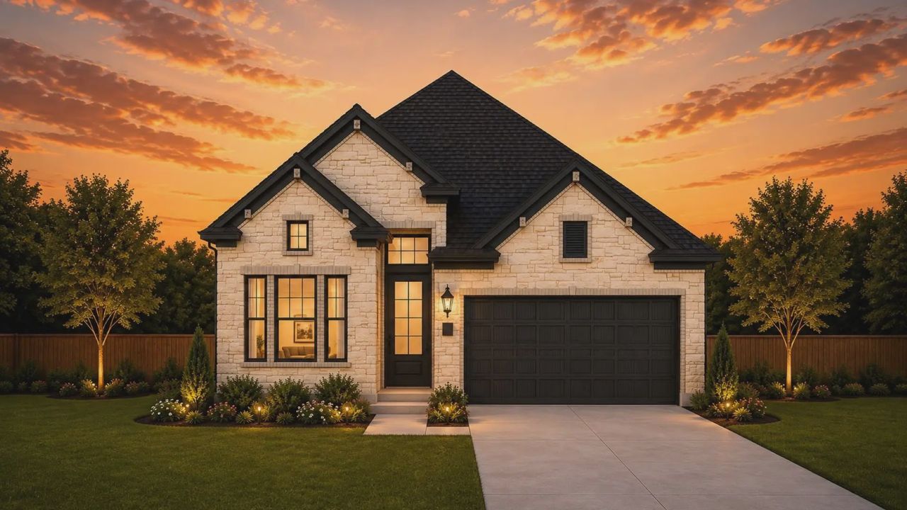 Representative exterior photo of a completed home built from the Oslo by Chesmar Homes in Parkside on the River, Georgetown, TX (Image 2).