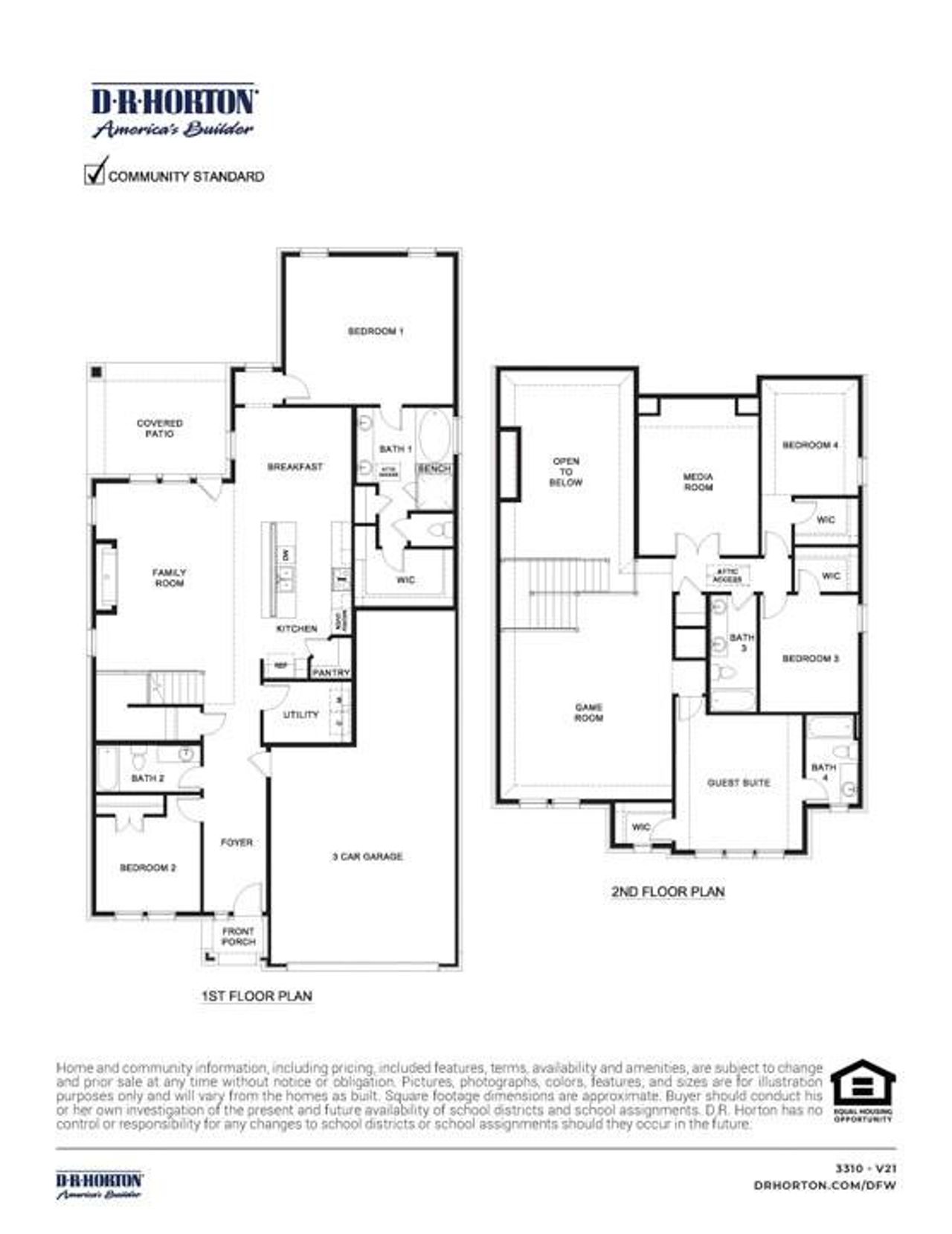 2D floor plan layout of this home in Clearview Ranch, Royse City, TX (Image 2).