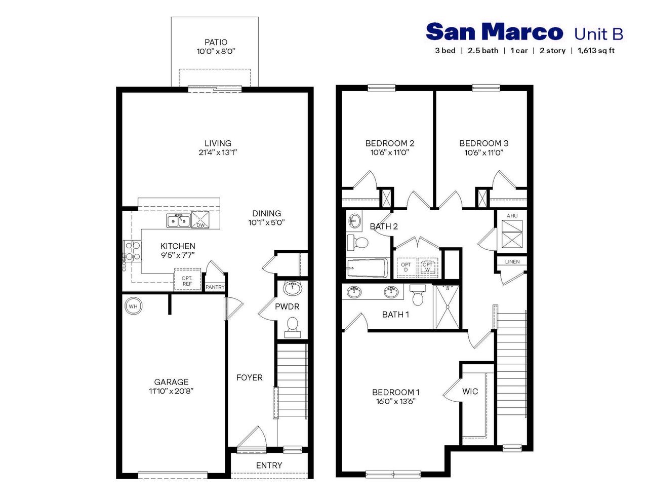 2D floor plan layout of this home in Venetian Grove, Vero Beach, FL (Image 2).
