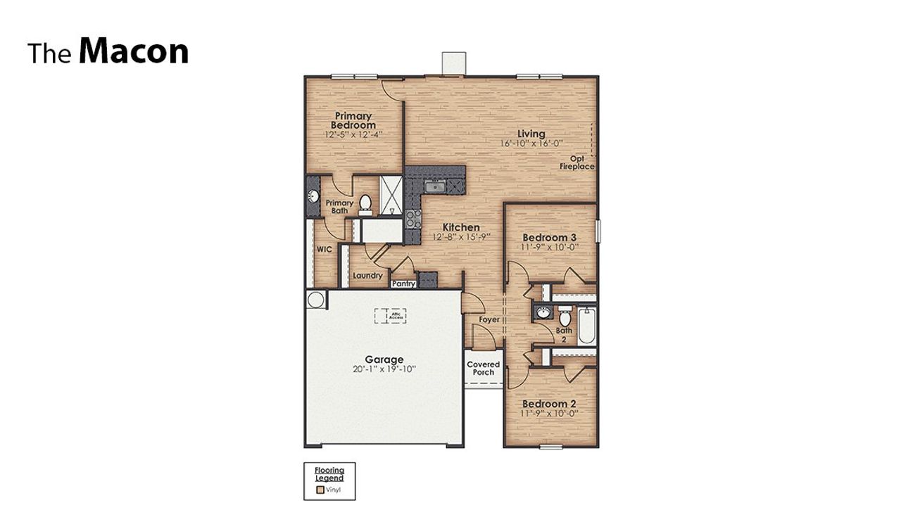 2D floor plan layout of this home in Mariners Reach, Bolivia, NC (Image 2).