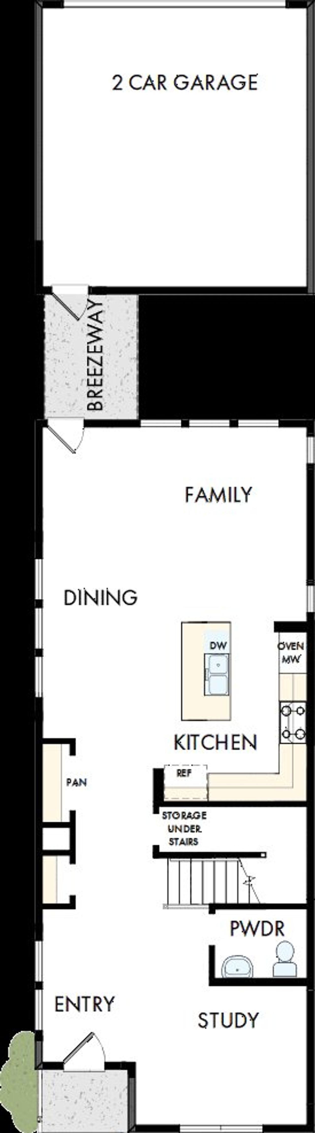 2D floor plan layout of this home in NoVi Chatham Park - The Mews Collection, Pittsboro, NC (Image 2).