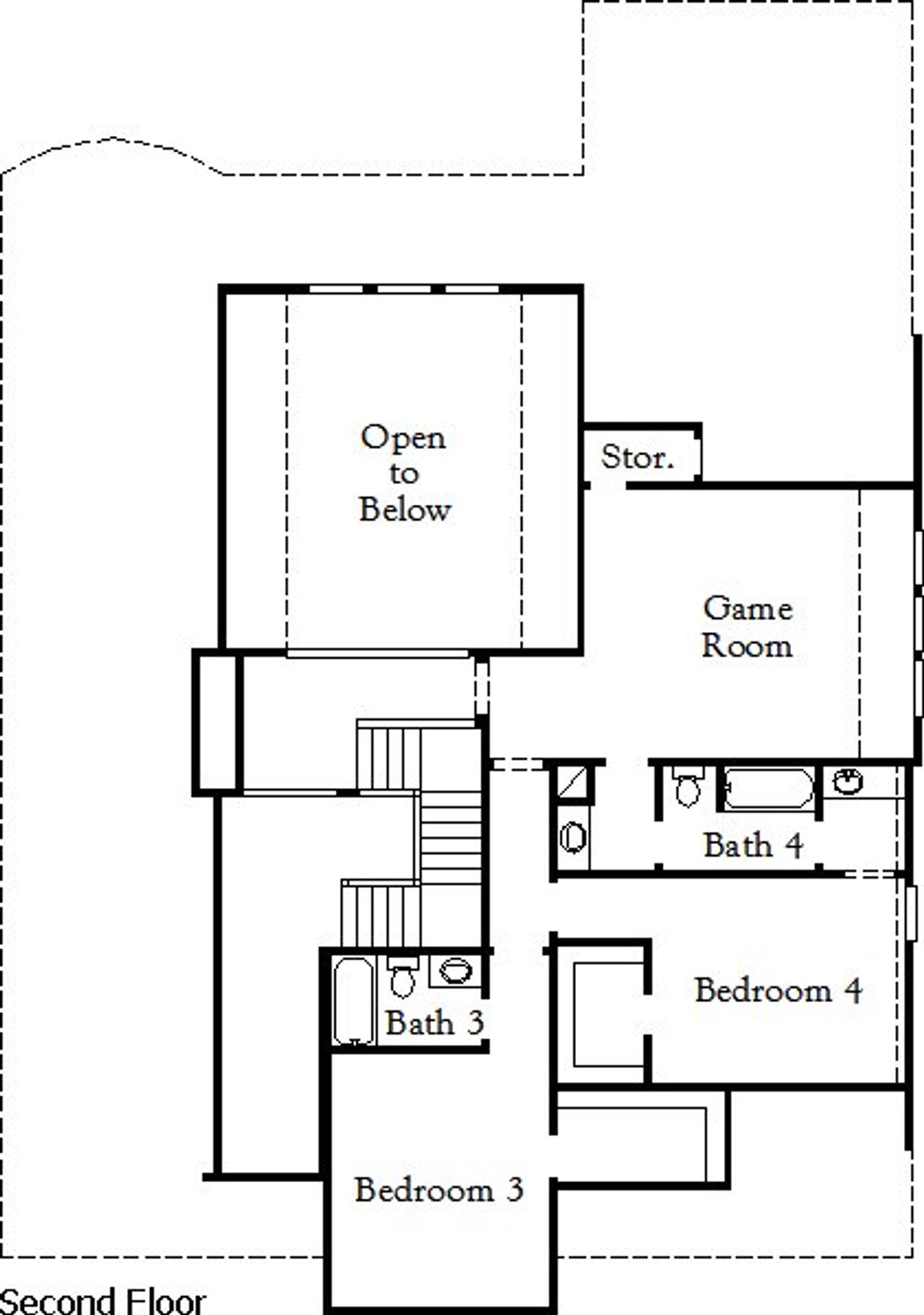 2D floor plan layout for the Haskell II (3600-DM-50) by Coventry Homes in Sandbrock Ranch, Aubrey, TX (Image 2).