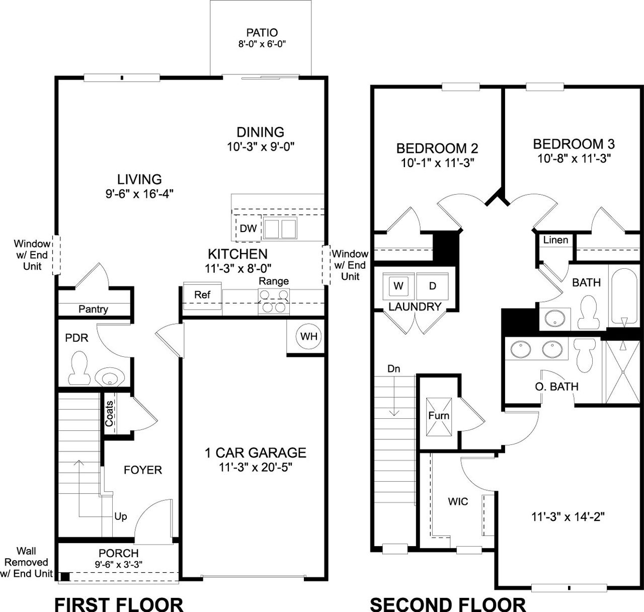 2D floor plan layout of this home in Cherokee Crossing, Kodak, TN (Image 2).