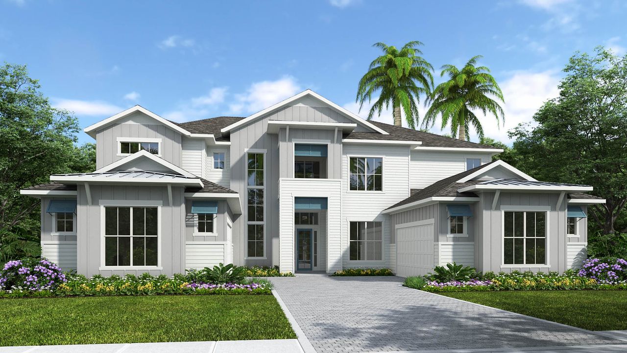 Representative exterior photo of a completed home built from the 5441MC by MasterCraft Builder Group in SilverLeaf, St. Augustine, FL (Image 2).