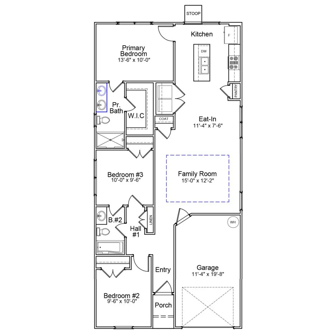 2D floor plan layout of this home in Mayfair Village, Spartanburg, SC (Image 2).