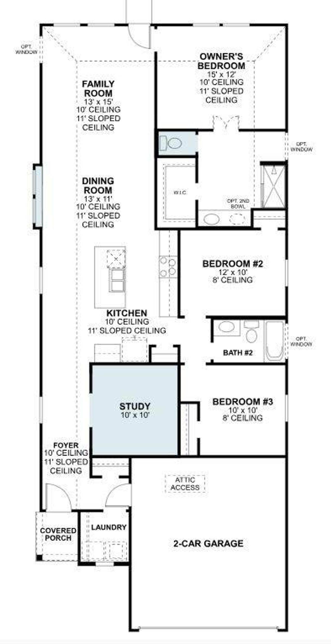 2D floor plan layout of this home in Mobberly Farms, Pilot Point, TX (Image 2).