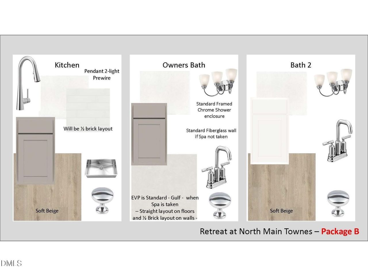 Sample of building materials used in homes in Townes at North Main, Lillington (Image 2).