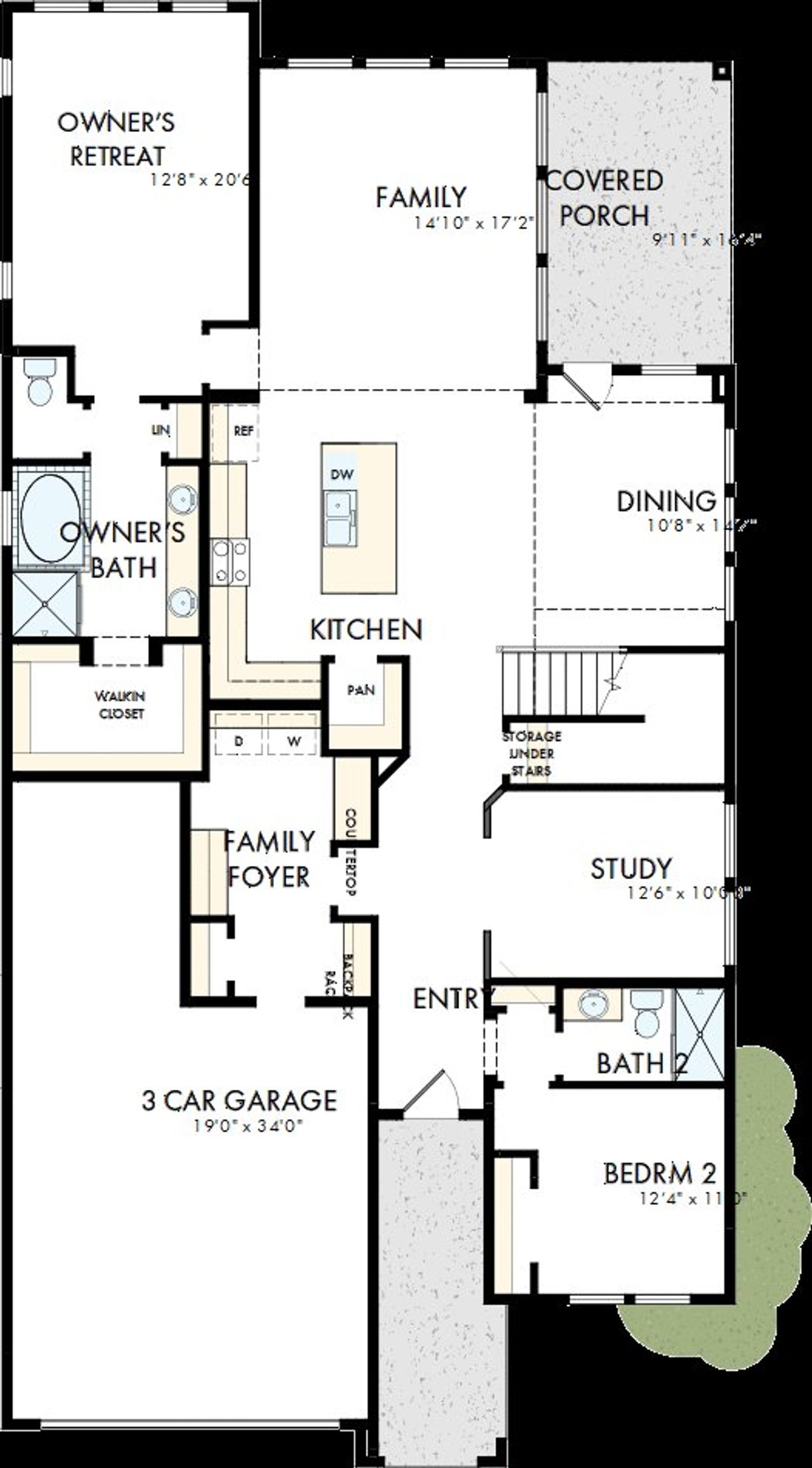 2D floor plan layout of this home in Headwaters 50' - Executive Series, Dripping Springs, TX (Image 2).