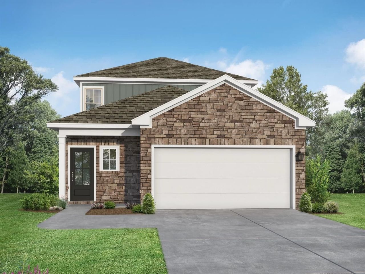 Front exterior of a new home in Liberty Estates, Cleveland, TX, highlighting curb appeal (Image 2).