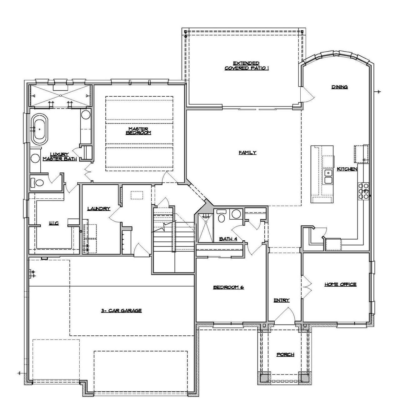 2D floor plan layout of this home in Santa Rita Ranch, Liberty Hill, TX (Image 2).