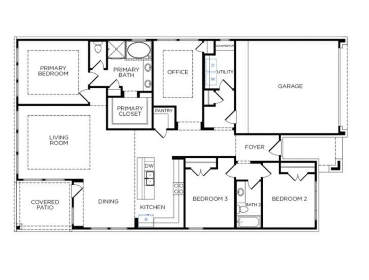 2D floor plan layout of this home in Lago Mar 50' & 55', Texas City, TX (Image 2). 2D floor plan layout of this home in Lago Mar 50' & 55', Texas City, TX (Image 2).