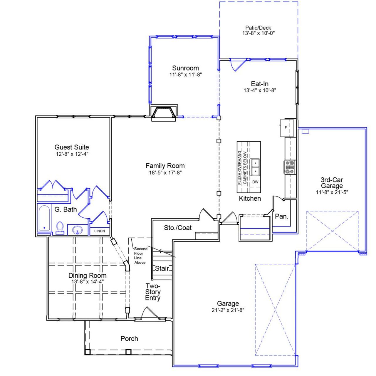 2D floor plan layout of this home in Suter Estates, Easley, SC (Image 2).
