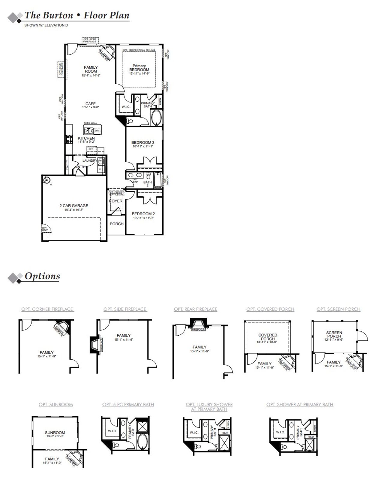 2D floor plan layout of this home in Highland Bluff, Aiken, SC (Image 2).