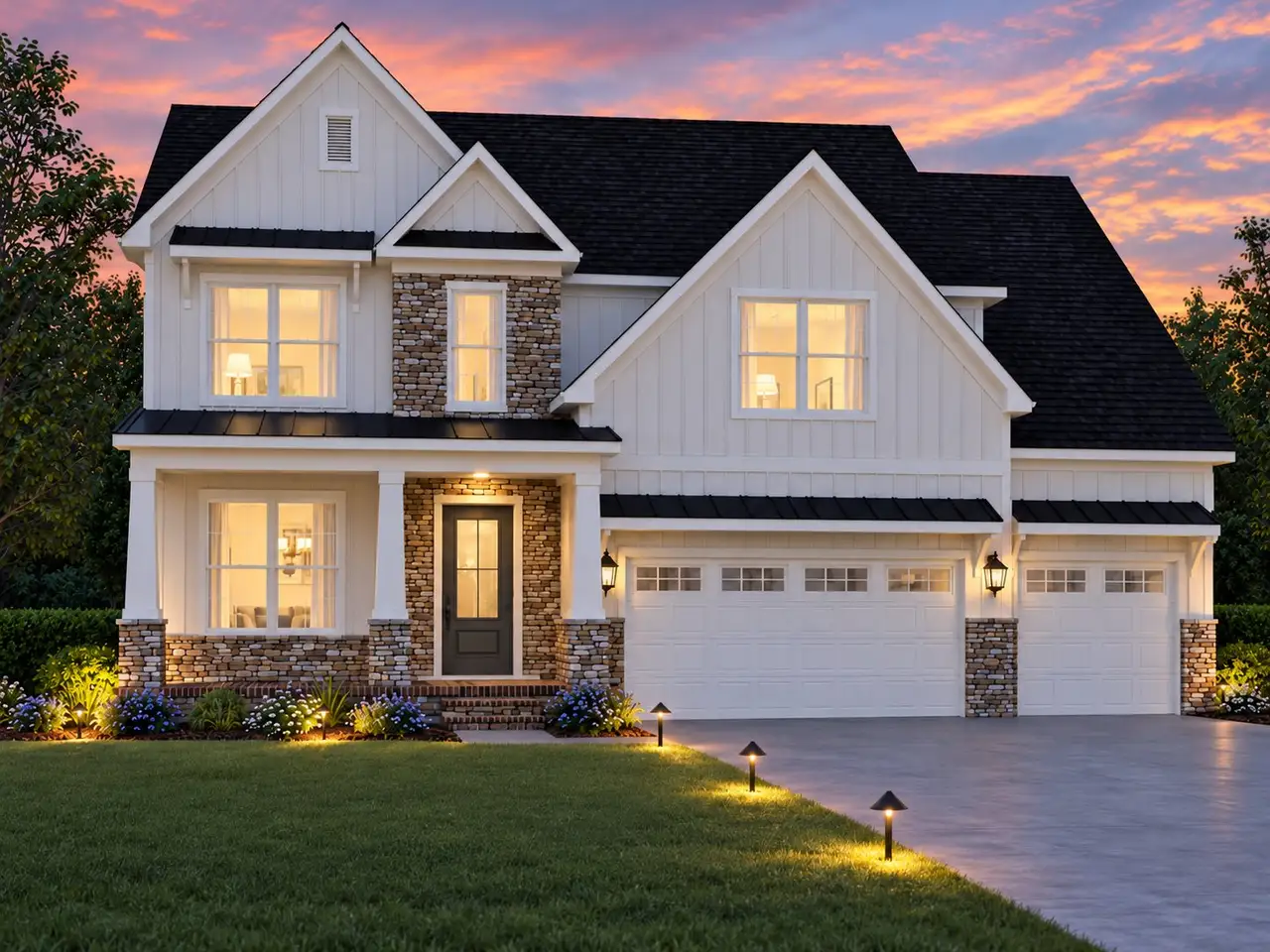 Representative exterior photo of a completed home built from the Weller with Basement by Veranda Homes in Old Anderson Road, Powdersville, SC (Image 2).