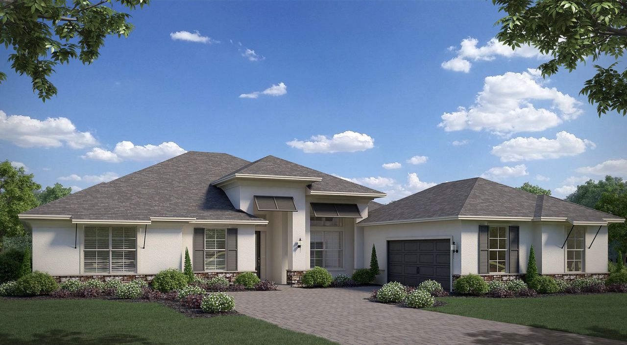 Representative exterior photo of a completed home built from the The Burano by Sunrise Homes in Lake Toscana, Wimauma, FL (Image 2).