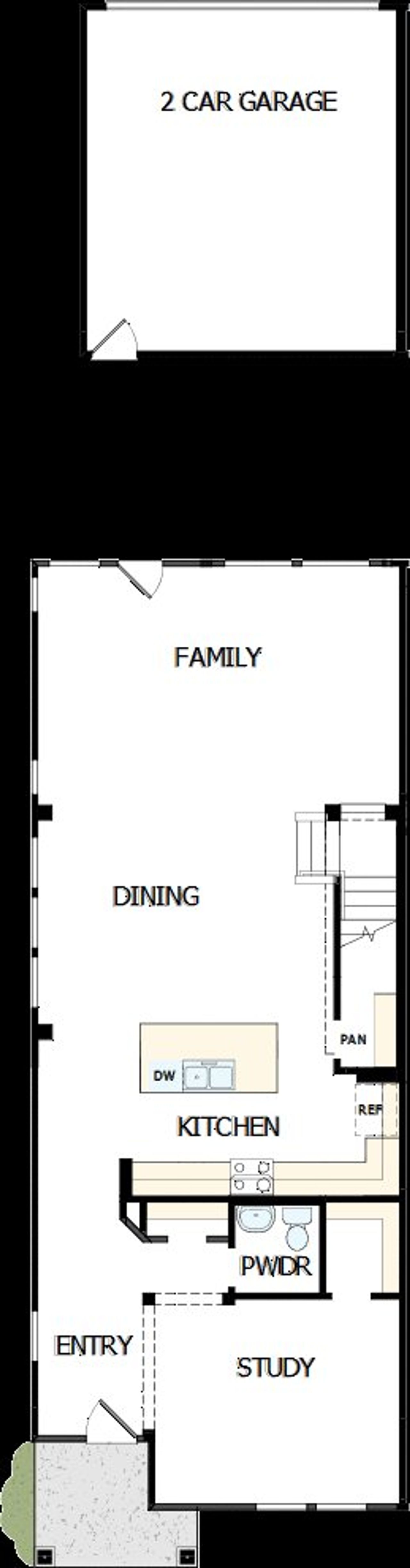 2D floor plan layout of this home in North Creek Village - Townhomes, Huntersville, NC (Image 2).