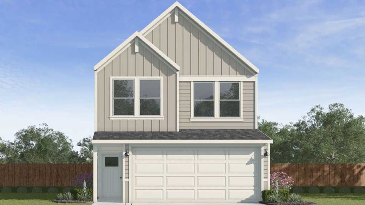 Representative exterior photo of a completed home built from the Plan by D.R. Horton in Mansfield Park, Houston, TX (Image 2).