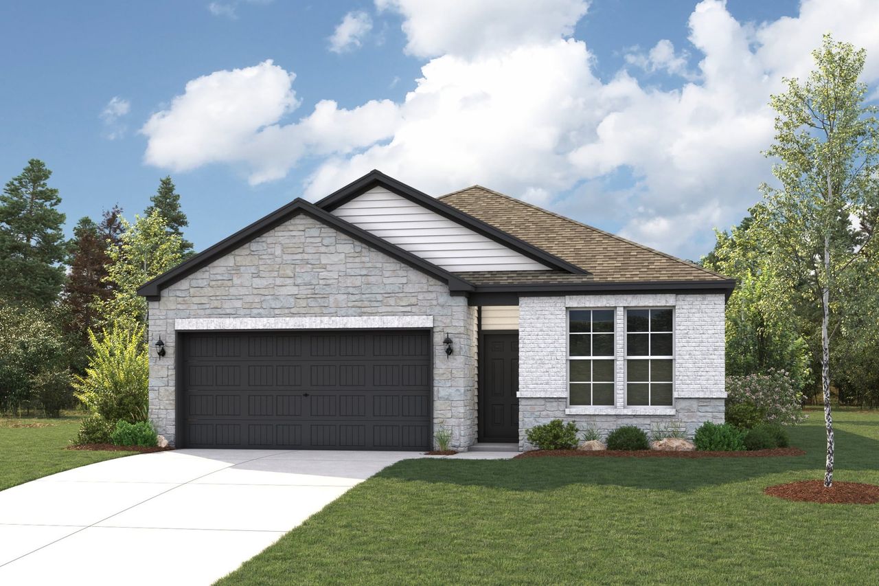 A house with a garage. A house with a garage.