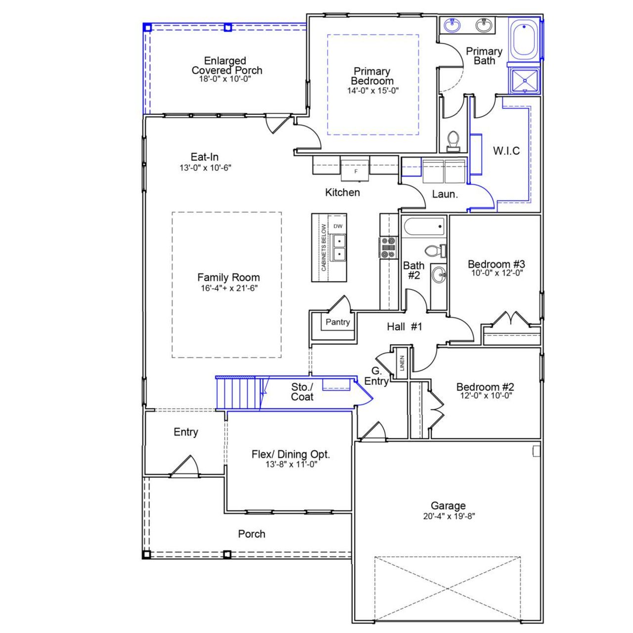 2D floor plan layout of this home in Hendrix Farms, Lexington, SC (Image 2). 2D floor plan layout of this home in Hendrix Farms, Lexington, SC (Image 2).
