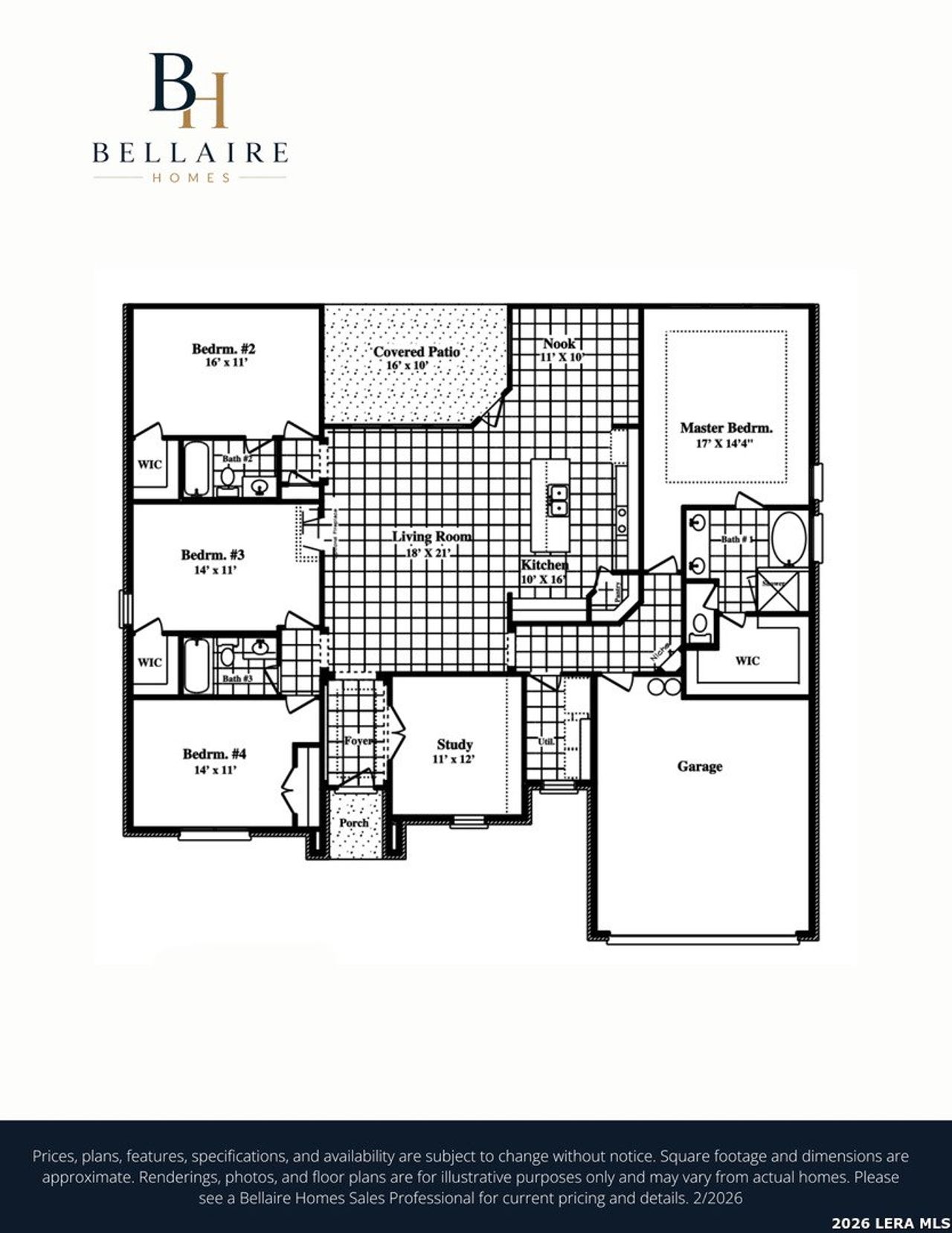 2D floor plan layout of this home in Annabelle Ranch, San Antonio, TX (Image 2).