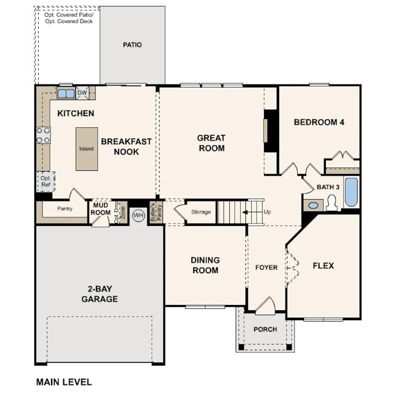 2D floor plan layout for the Birch by Century Communities in Tributary, Dallas, GA (Image 2). 2D floor plan layout for the Birch by Century Communities in Tributary, Dallas, GA (Image 2).